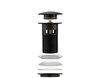 Донный клапан Timo с переливом клик-клак чёрный 8011/03